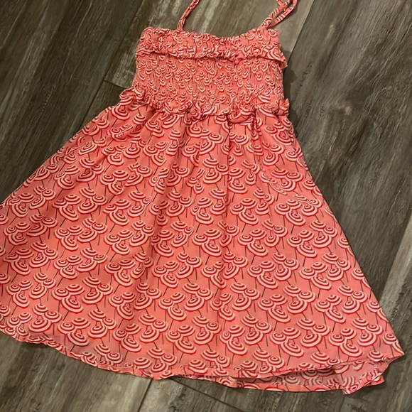 Crewcuts Girls Pink & Red Smocked Umbrella Print Dress size 4 - Picture 3 of 5
